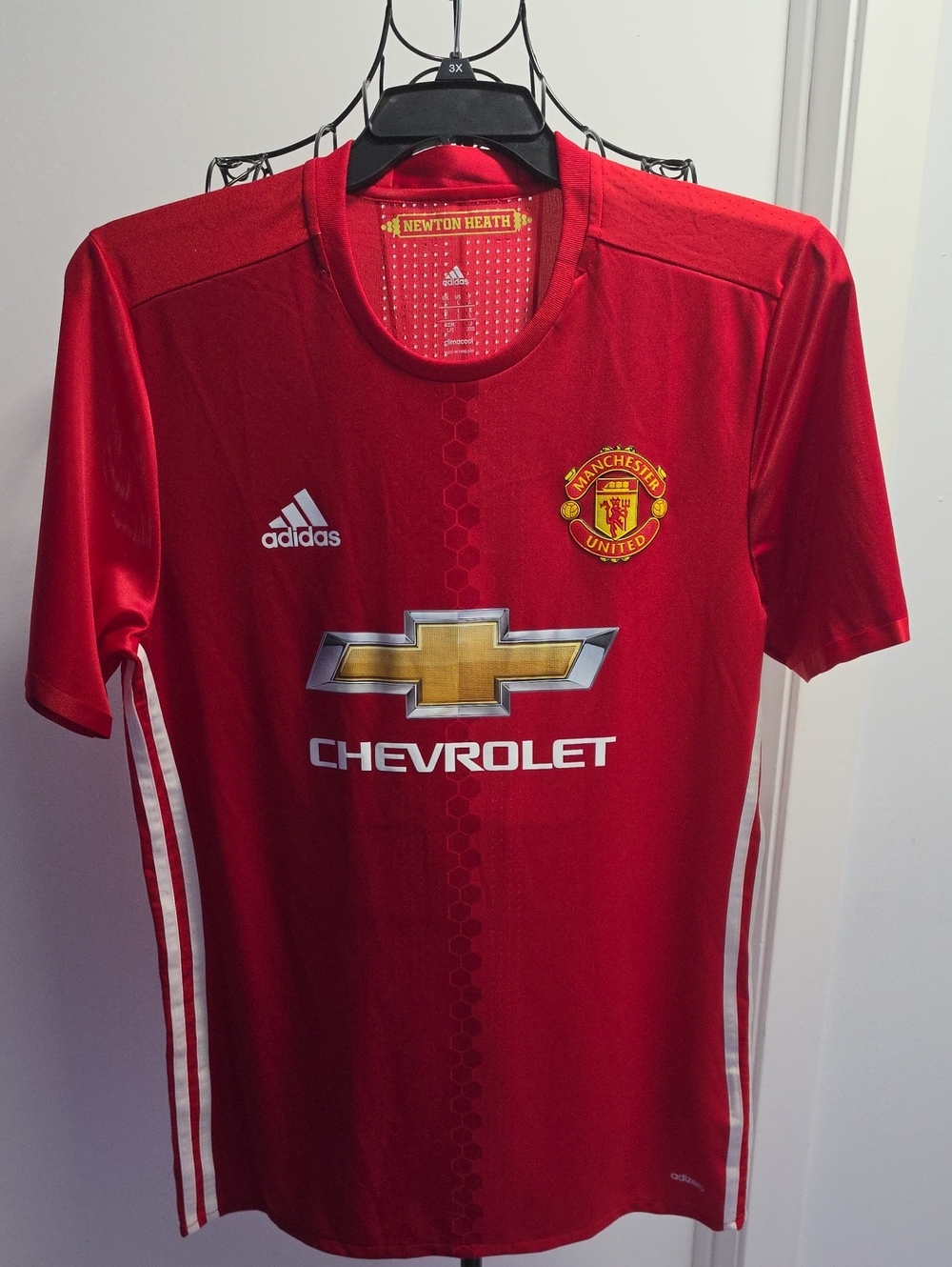 adidas Manchester United Red Jersey with Chevrolet Crest